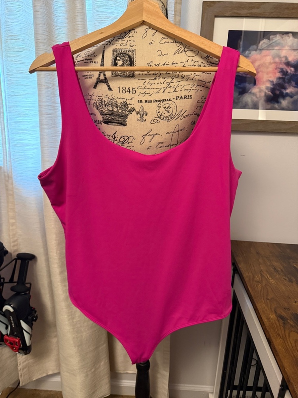 Express Fuchsia Scoop Neck Bodysuit - Tank Style